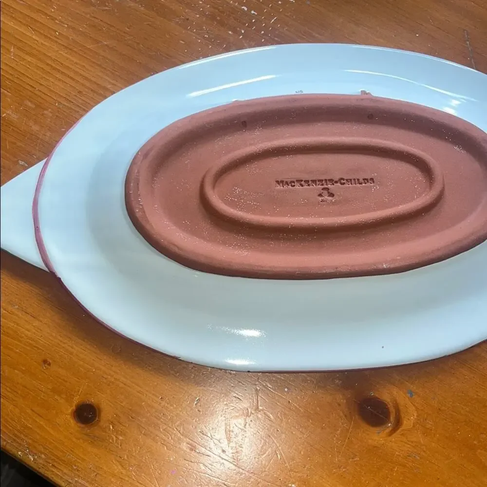 Rare Mackenzie Childs Colorful Fish-Shaped Ceramic Platter 19” Vintage - Picture 4 of 6
